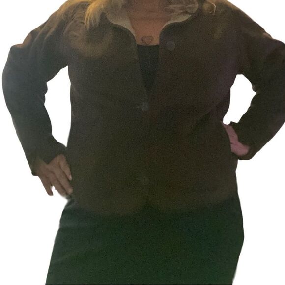 Woolrich FABULOUS Faux Suede Shearling Lined Button Up Jacket - Picture 12 of 12